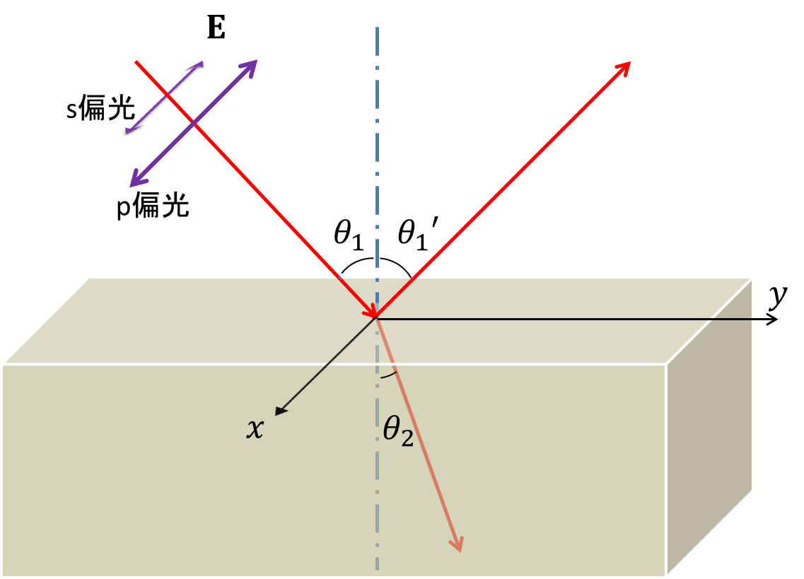 物理とか 偏光と境界条件 反射 屈折の法則